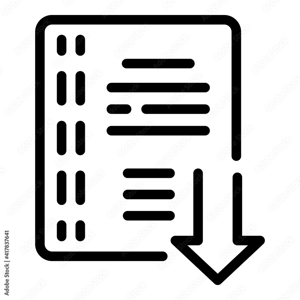 Poster internet catalog icon. outline internet catalog vector icon for web design isolated on white backgro
