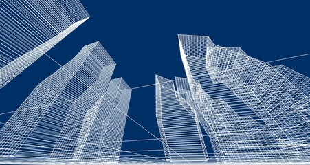 Plakat city ​​abstract architecture 3d illustration background