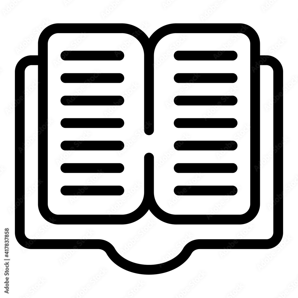 Poster open textbook icon. outline open textbook vector icon for web design isolated on white background