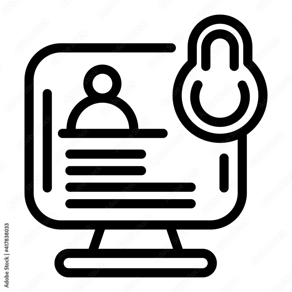 Poster account privacy icon. outline account privacy vector icon for web design isolated on white backgroun