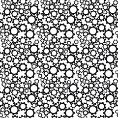 Black and white gear seamless background