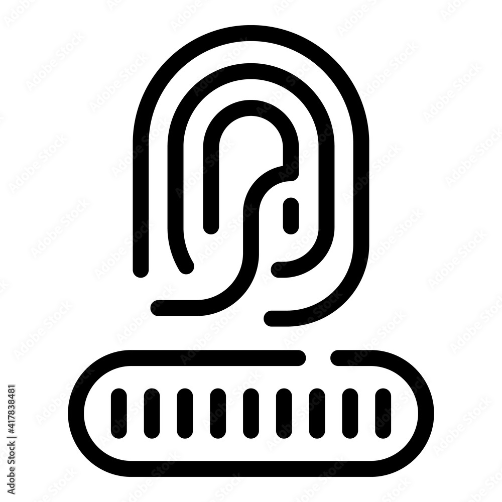 Poster touch unlock icon. outline touch unlock vector icon for web design isolated on white background