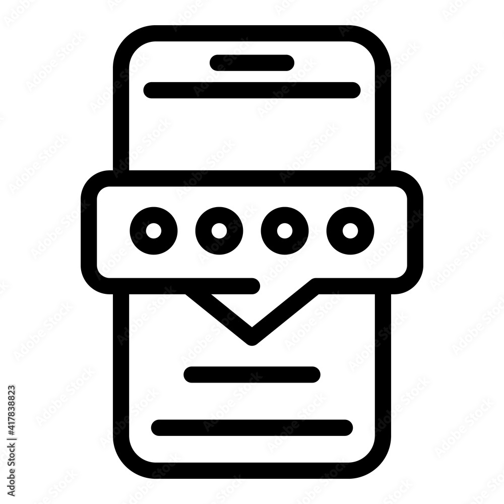 Poster phone password icon. outline phone password vector icon for web design isolated on white background