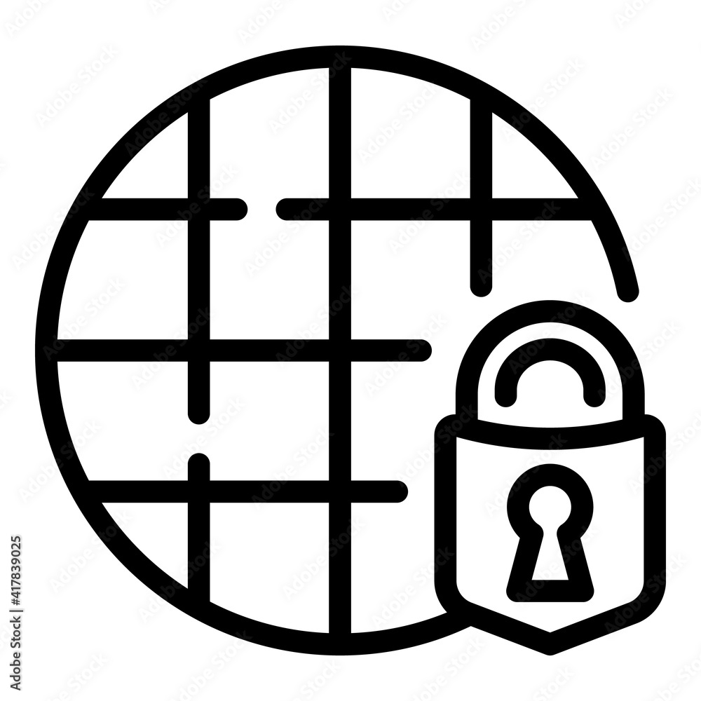 Poster network security icon. outline network security vector icon for web design isolated on white backgro