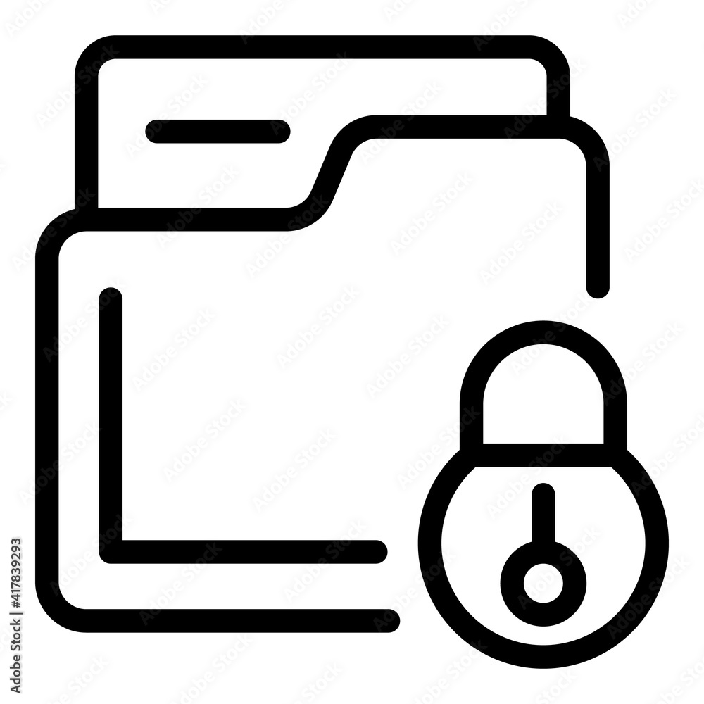 Poster folder lock icon. outline folder lock vector icon for web design isolated on white background