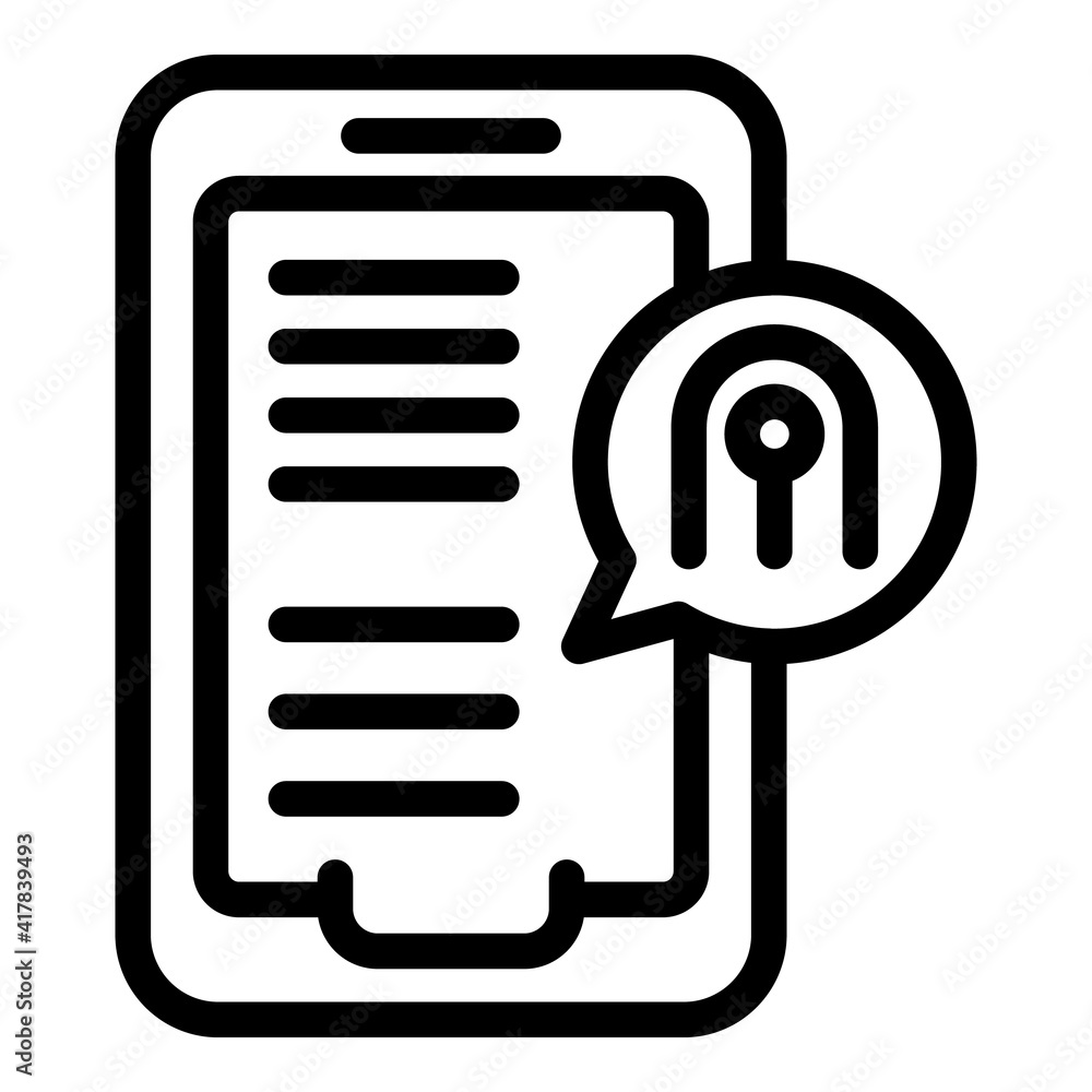 Poster tablet privacy icon. outline tablet privacy vector icon for web design isolated on white background