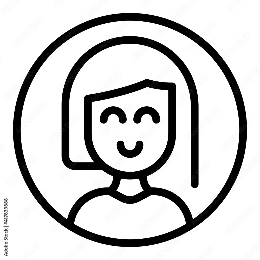 Poster personal assistant icon. outline personal assistant vector icon for web design isolated on white bac