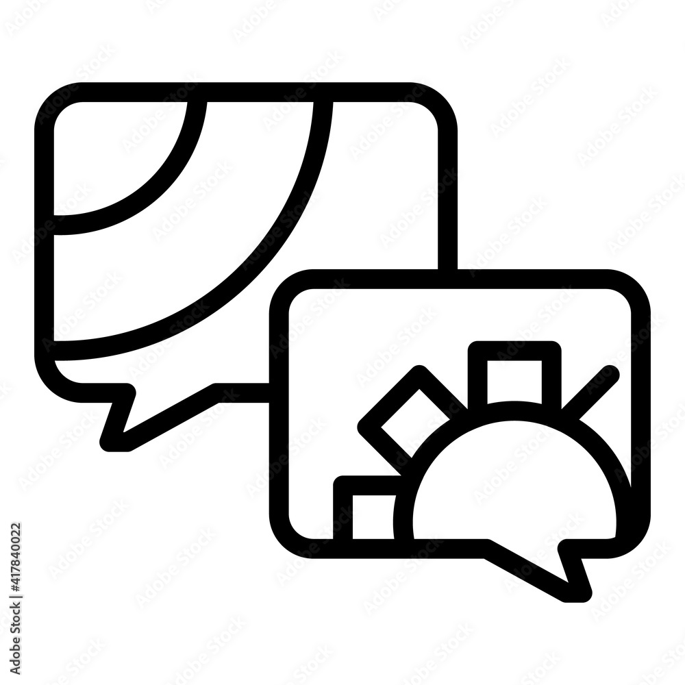 Poster support chat icon. outline support chat vector icon for web design isolated on white background