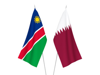 Qatar and Republic of Namibia flags