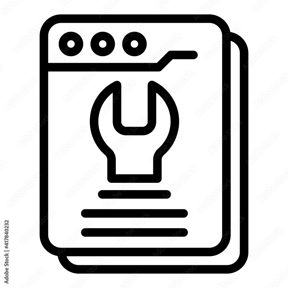 Poster settings support icon. outline settings support vector icon for web design isolated on white backgro
