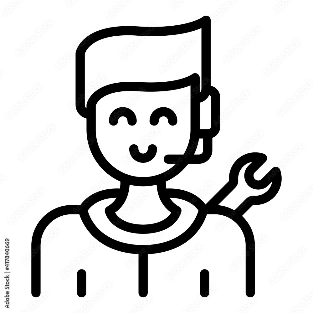 Poster technical consultant icon. outline technical consultant vector icon for web design isolated on white
