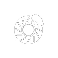outline disc brake isolated icon on white background, auto service, repair, car detail - 417840679