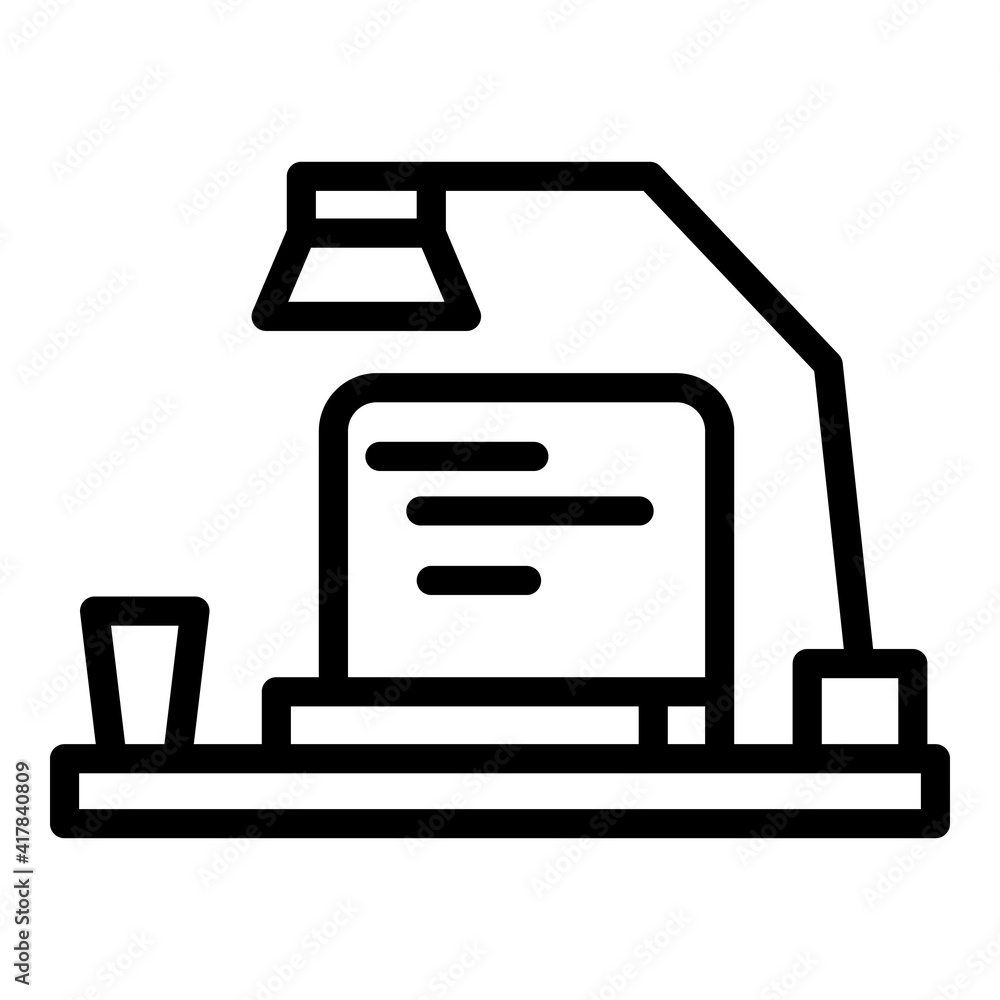 Poster office table icon. outline office table vector icon for web design isolated on white background