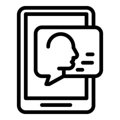 Digital support icon. Outline digital support vector icon for web design isolated on white background