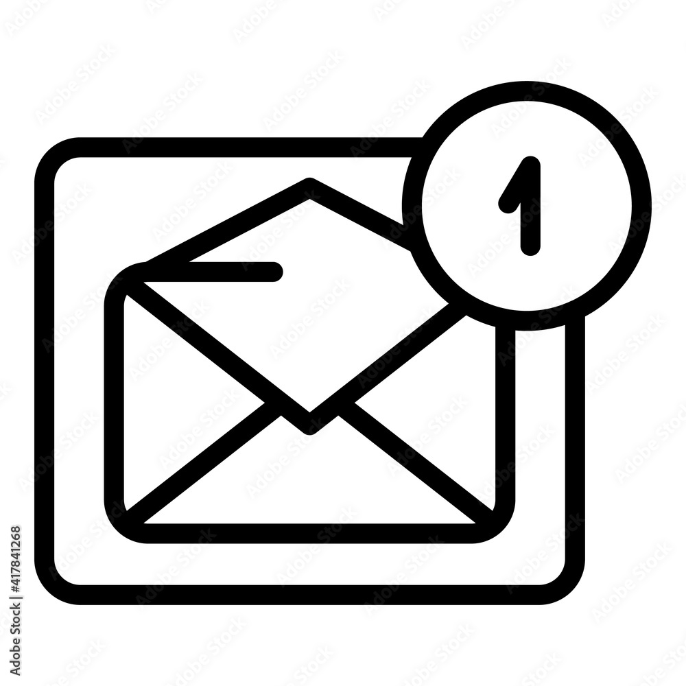 Poster new email icon. outline new email vector icon for web design isolated on white background