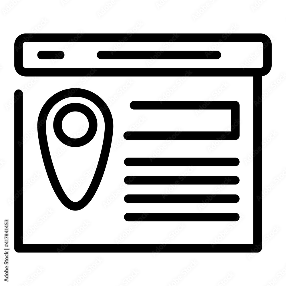 Poster contact location icon. outline contact location vector icon for web design isolated on white backgro