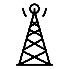 Signal tower icon. Outline signal tower vector icon for web design isolated on white background