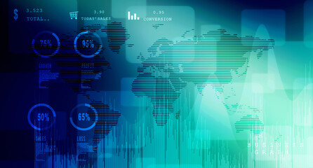 2d rendering Stock market online business concept. business Graph 
