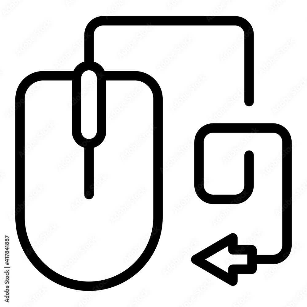 Poster mouse contact icon. outline mouse contact vector icon for web design isolated on white background