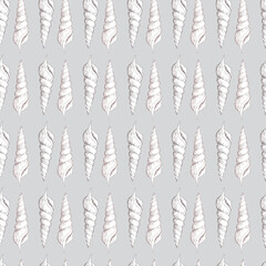 Vector white nude pastel seashells texture background seamless pattern print