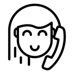 Client contact icon. Outline client contact vector icon for web design isolated on white background