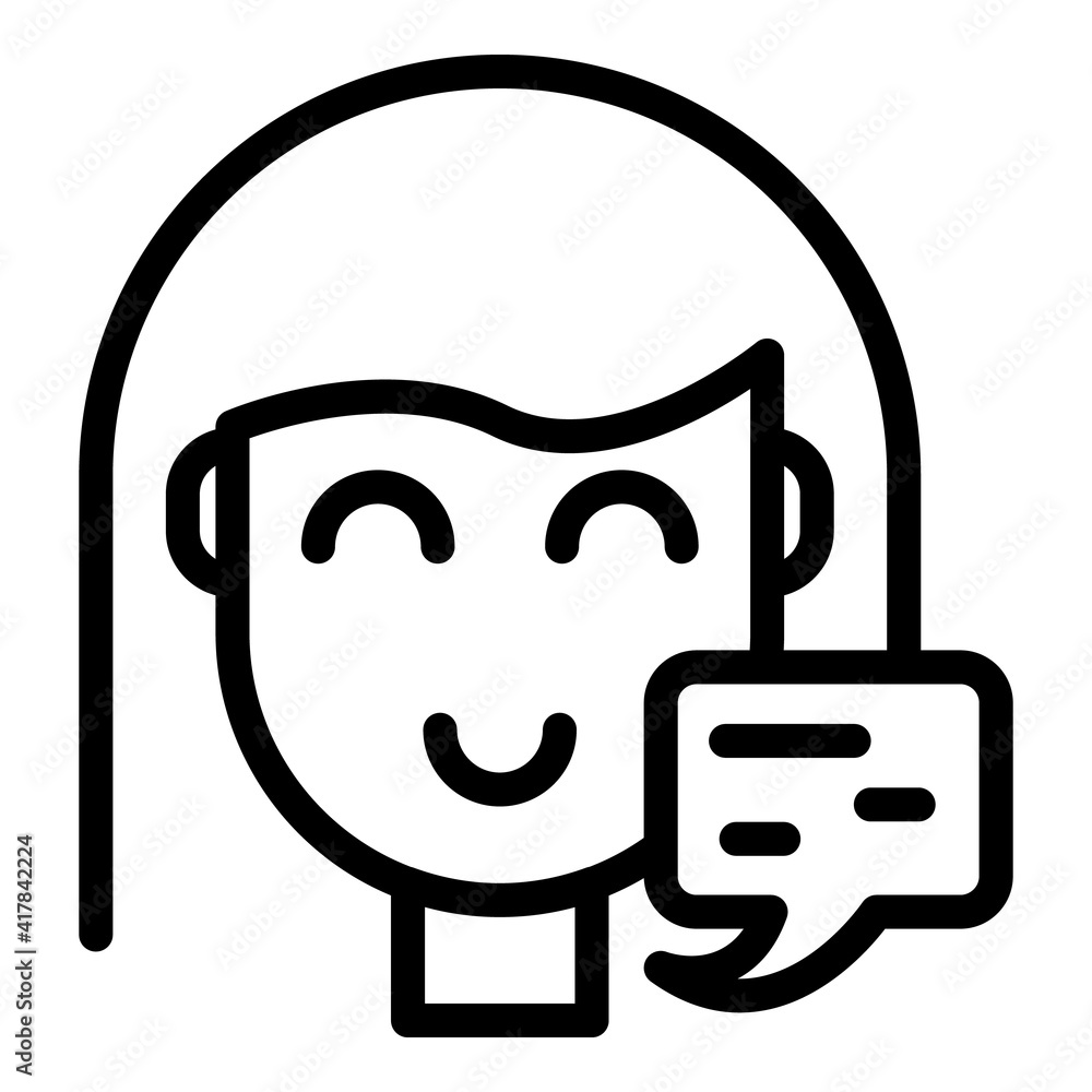 Poster client contact support icon. outline client contact support vector icon for web design isolated on w