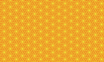 和柄素材　松皮麻の葉　シームレスパターン　黄色