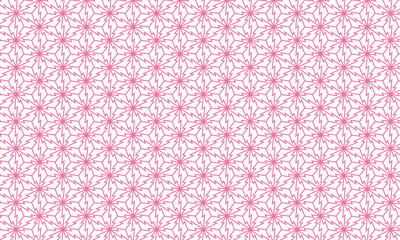 和柄素材　松皮麻の葉　シームレスパターン　ピンク