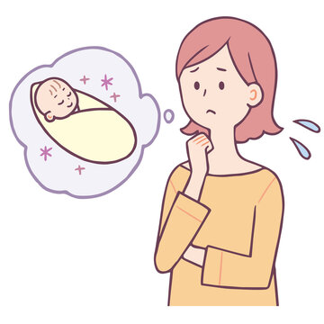 赤ちゃん　悩む女性