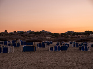 Cala Mesquida, Sunset at the beach in Mallorca, Spain