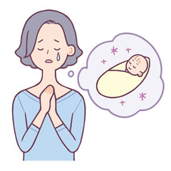 赤ちゃん　泣く女性