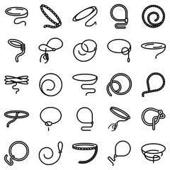 Lasso icons set. Outline set of lasso vector icons for web design isolated on white background - obrazy, fototapety, plakaty