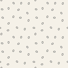 Vector seamless pattern. Randomly spaced rings. Abstract geometric background. Scattered monochrome dots. elements. Straggling chaotic dots.