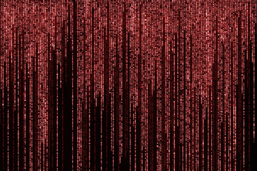 Abstract programming  red futuristic background. Html or binary code and computer digital connection technology concept.