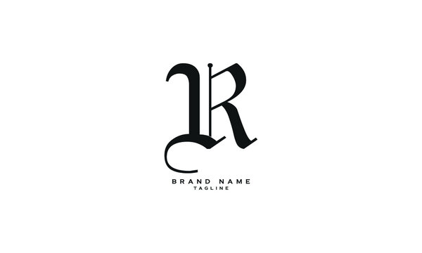 LR, RL, Abstract initial monogram letter alphabet logo design