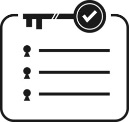 minimal key takeaway yellow checklist. concept of highlight the main points in the report or text and basic moments in document or book. flat simple trend modern logo graphic design isolated on white