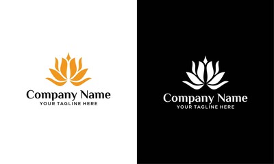 Luxury flower lotus logo design gold