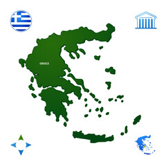 simple outline map of Greece