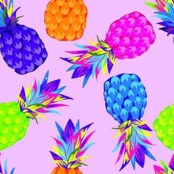Seamless tropical pattern with exotic friuts. vector background. Perfect for wallpapers, pattern fills, web page backgrounds, surface textures, textile
