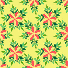 Dog rose seamless pattern, floral illustration.