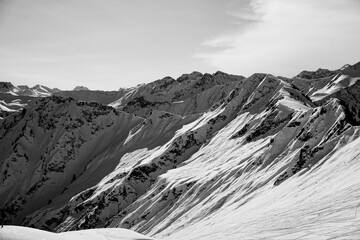 black and white skitouring