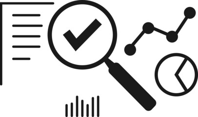 legal compliance or audit assess icon. flat thin stroke trend analitics or assesment logotype graphic design isolated on white. concept of search focus in statement and examine or performance success