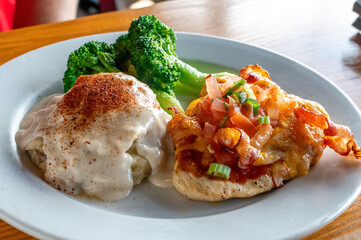 Chicken and Potatoes with Brooklyn and gravy Food Plate