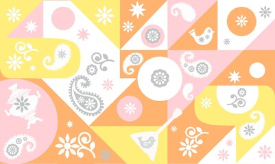 Fototapeta premium abstraction from different geometric shapes. Shrovetide Spring Festival