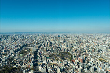Fototapeta premium Bird's-eye view of Osaka city in Japan