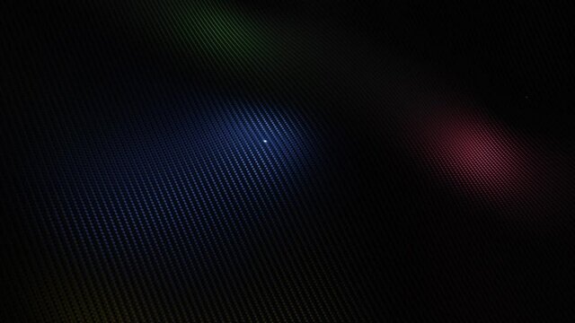 Depth changing of colorful carbon fiber weave surface (3D Rendering)