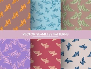 Set of seamless women fashion boots pattern. Accessories background collection.