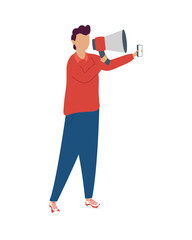 Fototapeta premium man with megaphone