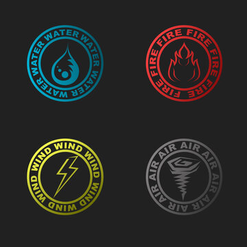 Air Fire And Air Element Logo Design Vector