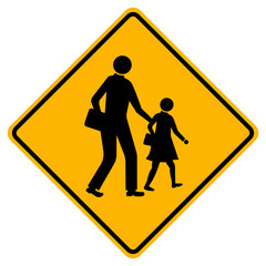 Warning School Traffic Road Sign